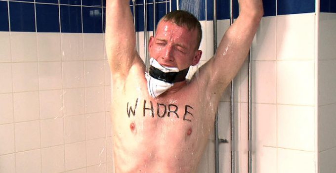#Classic: Sexy rugger Alec whipped and violated in the shower